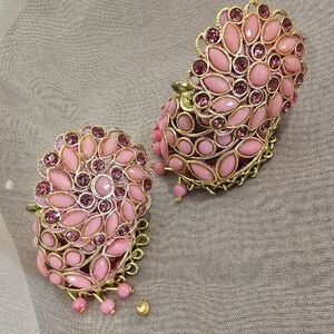 New Pink Gold indian Jhumki style earrings